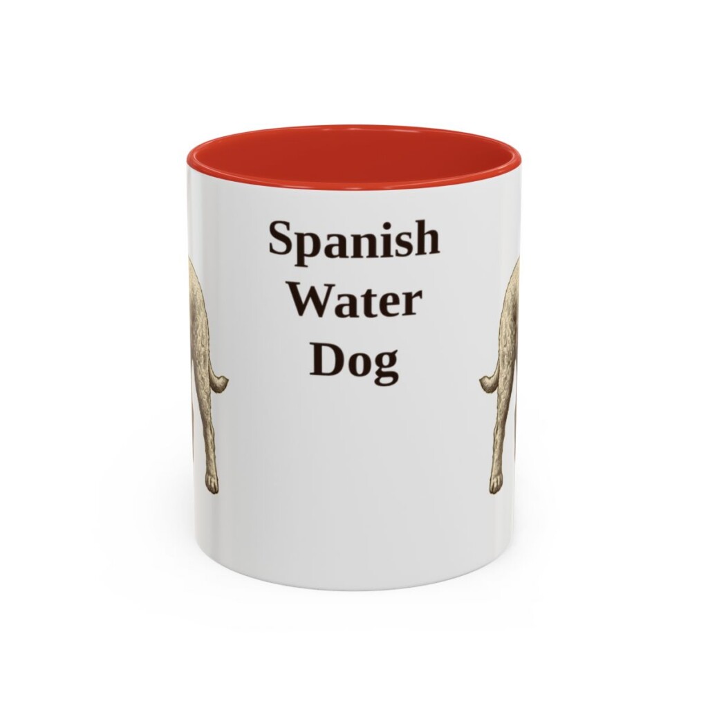 11oz Spanish Water Dog Mug, Red, front view