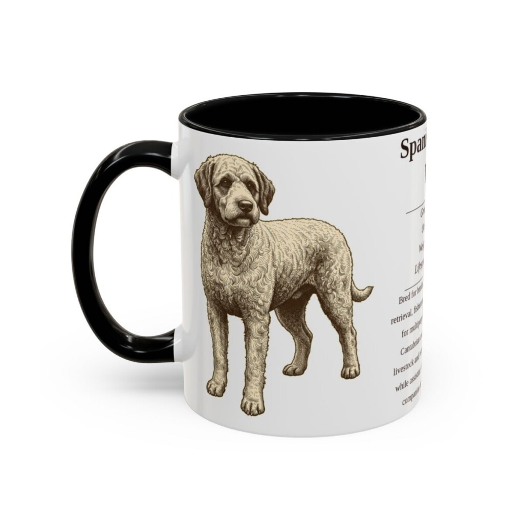 11oz-spanish-water-dog-mug-writeup-black-left 11oz Spanish Water Dog Mug, Black, left side view