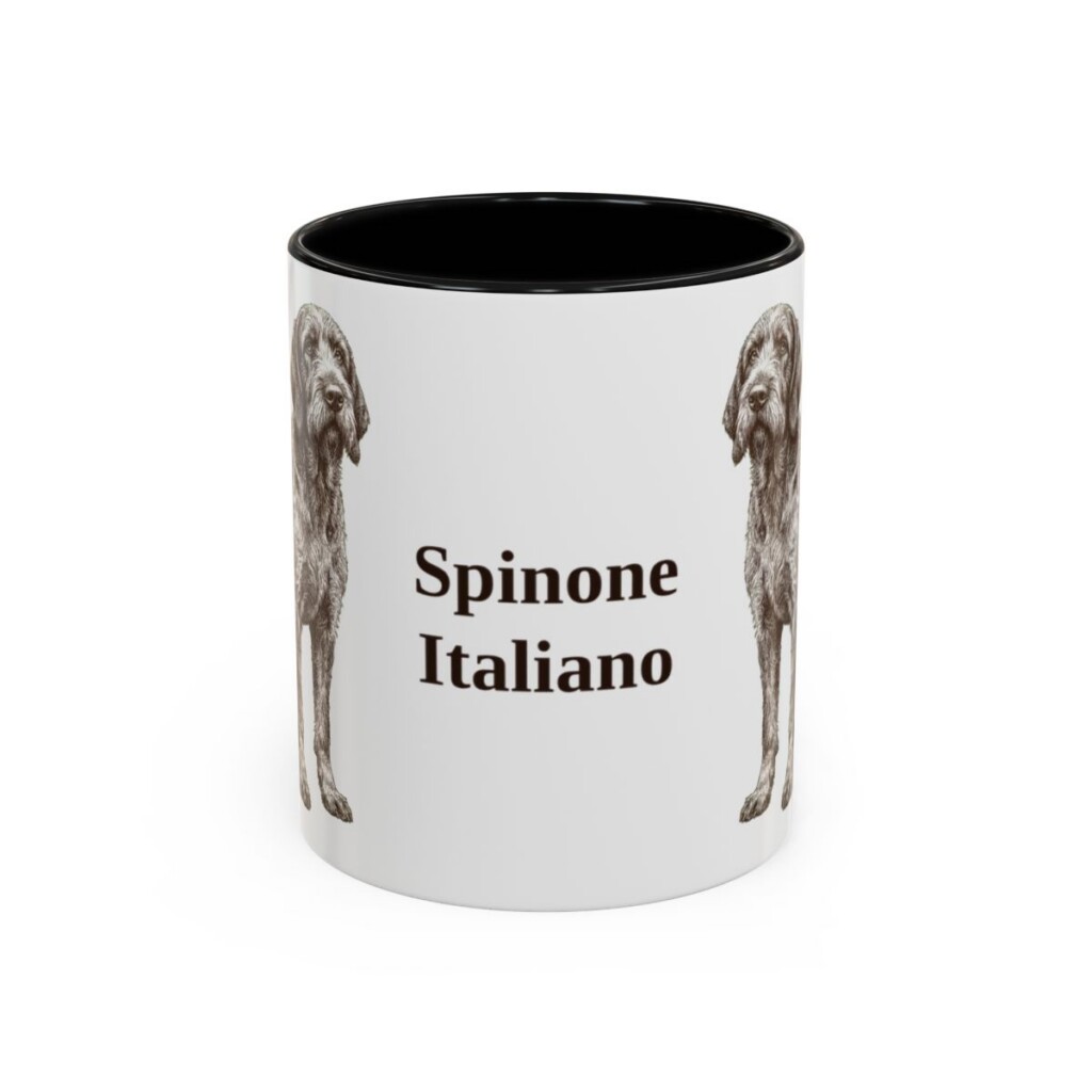 11oz Spinone Italiano Mug, Black, front view