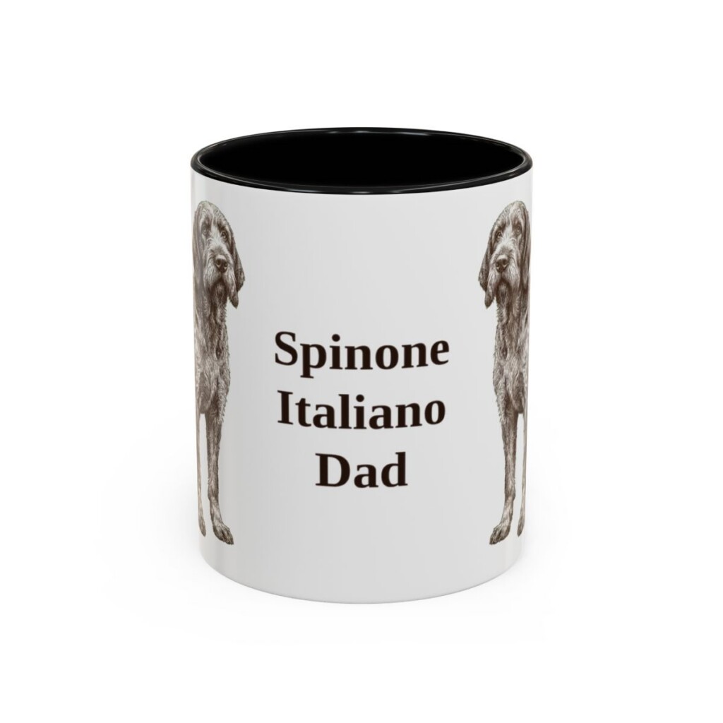 11oz Spinone Italiano Dog Dad Mug, Black, front view