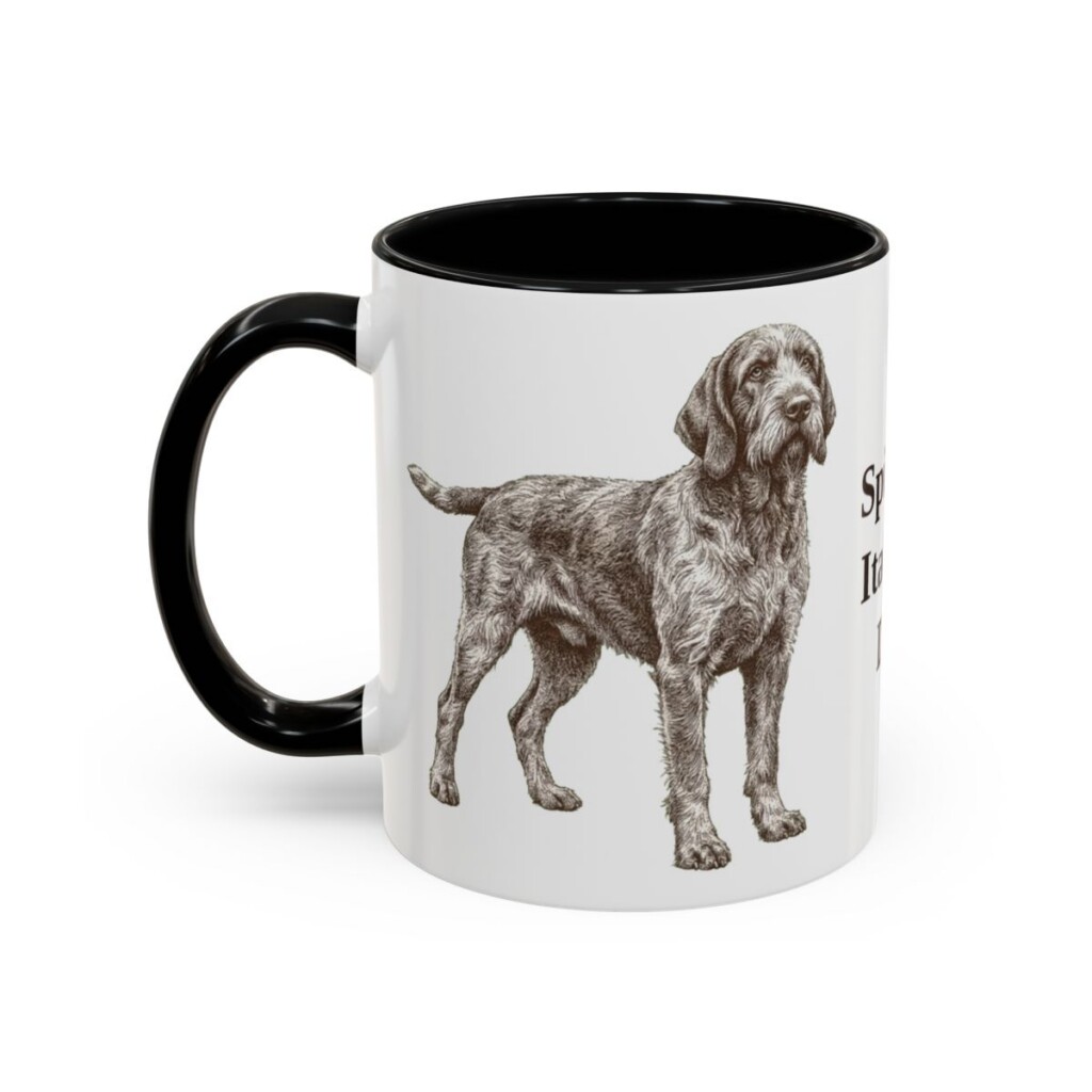 11oz Spinone Italiano Dog Dad Mug, Black, left side view