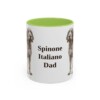 11oz Spinone Italiano Dog Dad Mug, Light Green, front view