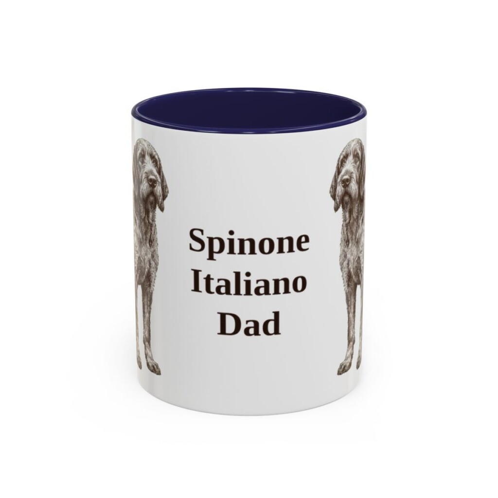 11oz Spinone Italiano Dog Dad Mug, Navy, front view