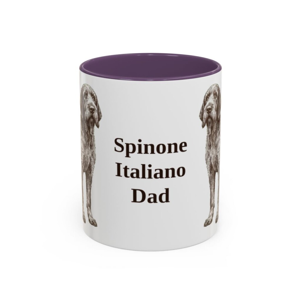 11oz Spinone Italiano Dog Dad Mug, Purple, front view