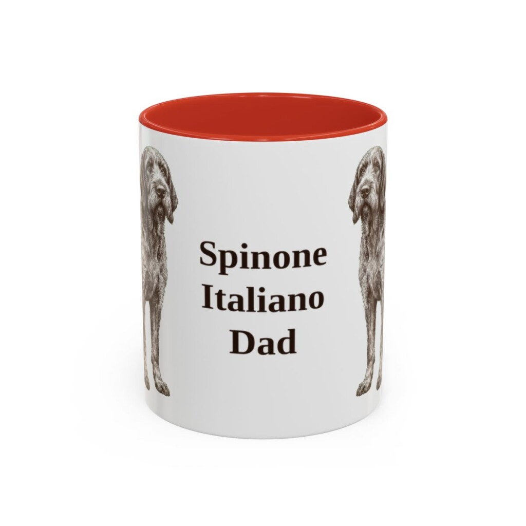 11oz Spinone Italiano Dog Dad Mug, Red, front view