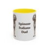11oz Spinone Italiano Dog Dad Mug, Yellow, front view