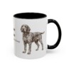 11oz Spinone Italiano Latin Mug, Black, right side view