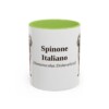 11oz Spinone Italiano Latin Mug, Light Green, front view