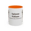 11oz Spinone Italiano Latin Mug, Orange, front view