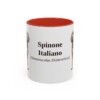 11oz Spinone Italiano Latin Mug, Red, front view