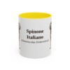 11oz Spinone Italiano Latin Mug, Yellow, front view