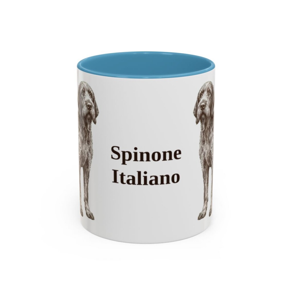 11oz Spinone Italiano Mug, Light Blue, front view