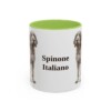 11oz Spinone Italiano Mug, Light Green, front view