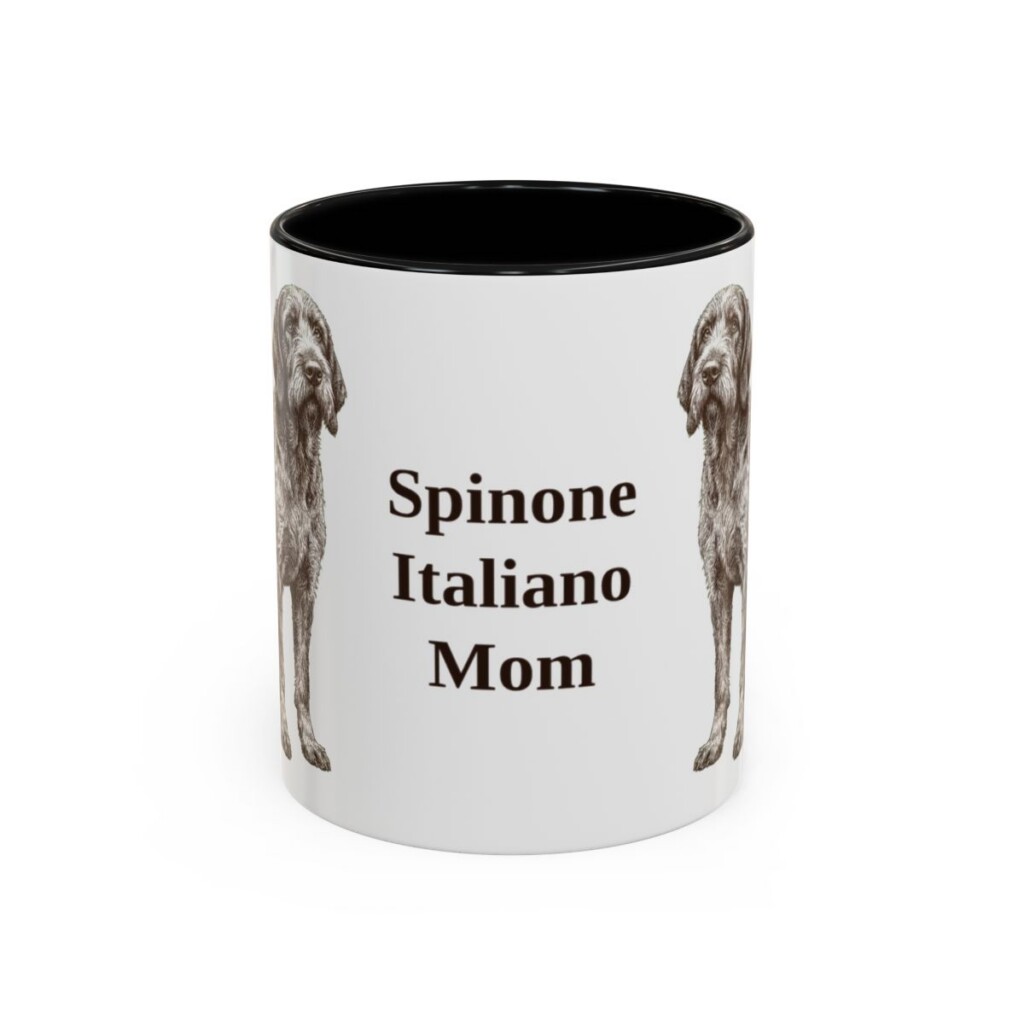11oz-spinone-italiano-mug-mom-black-front 11oz Spinone Italiano Dog Mom Mug, Black, front view