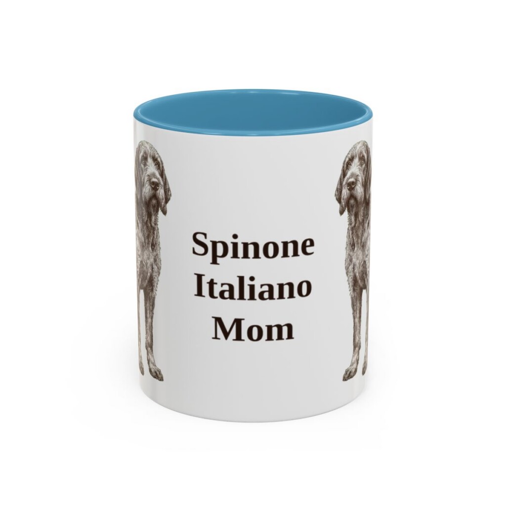 11oz-spinone-italiano-mug-mom-light-blue 11oz Spinone Italiano Dog Mom Mug, Light Blue, front view