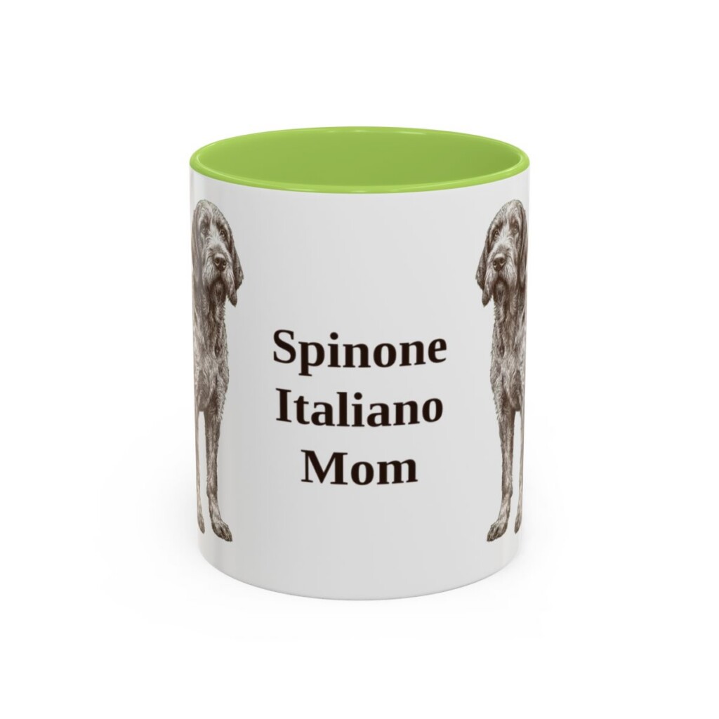 11oz-spinone-italiano-mug-mom-light-green 11oz Spinone Italiano Dog Mom Mug, Light Green, front view