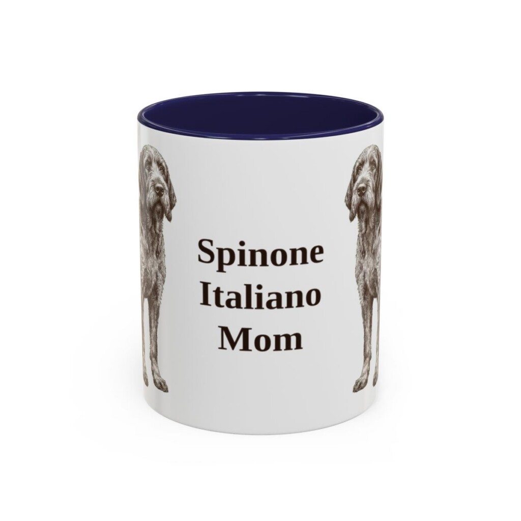 11oz-spinone-italiano-mug-mom-navy 11oz Spinone Italiano Dog Mom Mug, Navy, front view