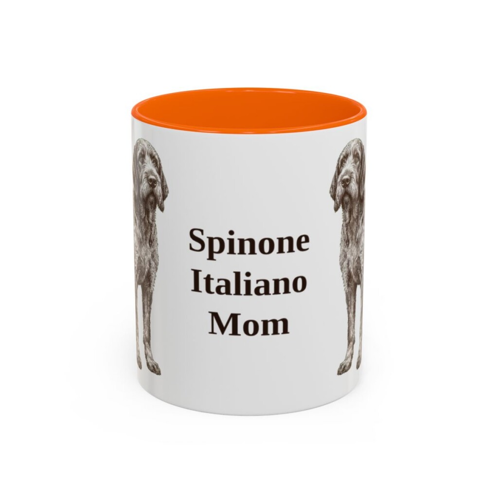 11oz-spinone-italiano-mug-mom-orange 11oz Spinone Italiano Dog Mom Mug, Orange, front view