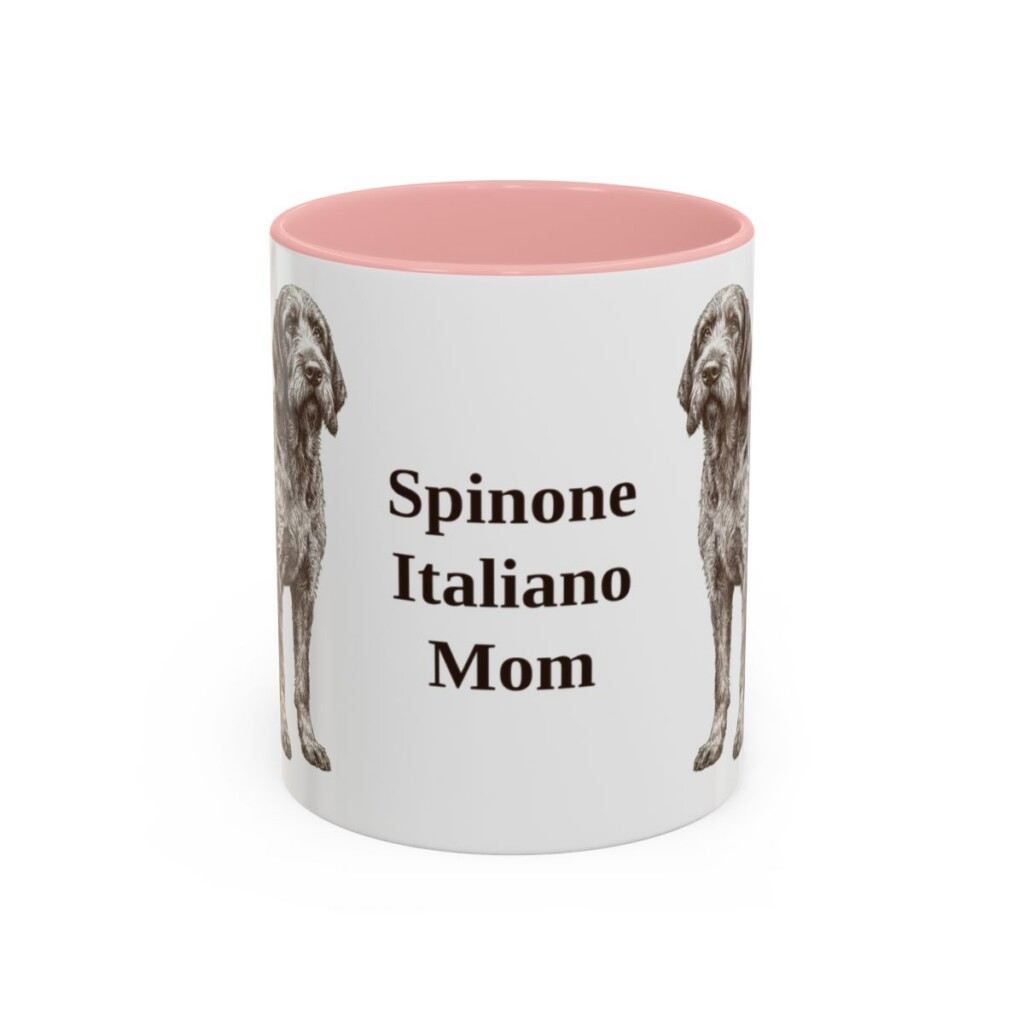 11oz-spinone-italiano-mug-mom-pink 11oz Spinone Italiano Dog Mom Mug, Pink, front view