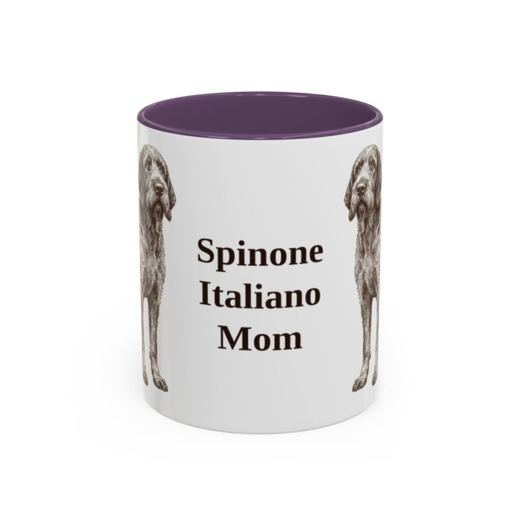 11oz-spinone-italiano-mug-mom-purple 11oz Spinone Italiano Dog Mom Mug, Purple, front view