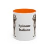 11oz Spinone Italiano Mug, Orange, front view
