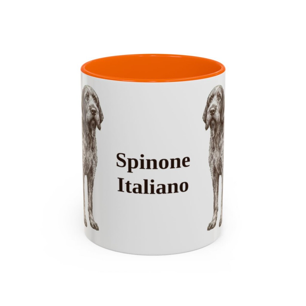 11oz Spinone Italiano Mug, Orange, front view