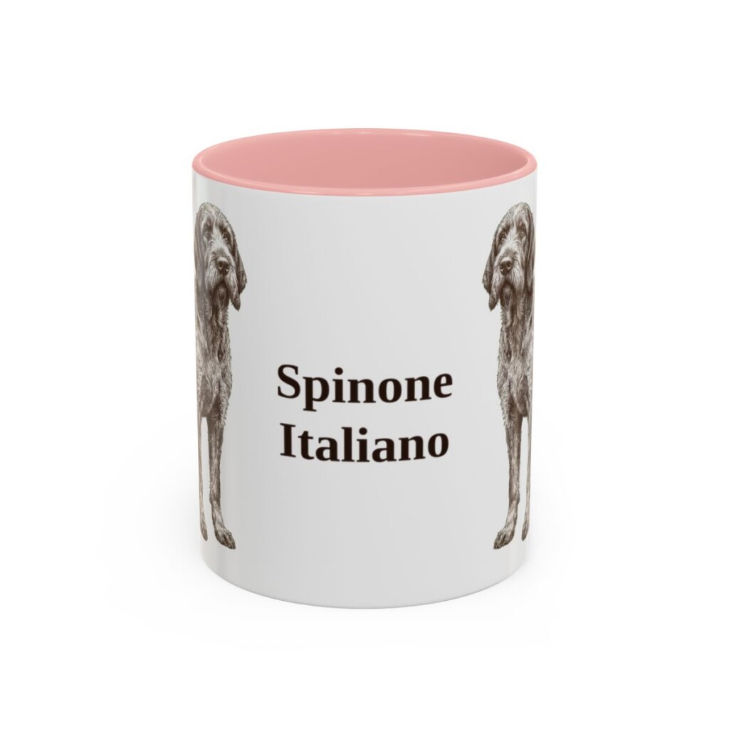 11oz Spinone Italiano Mug, Pink, front view