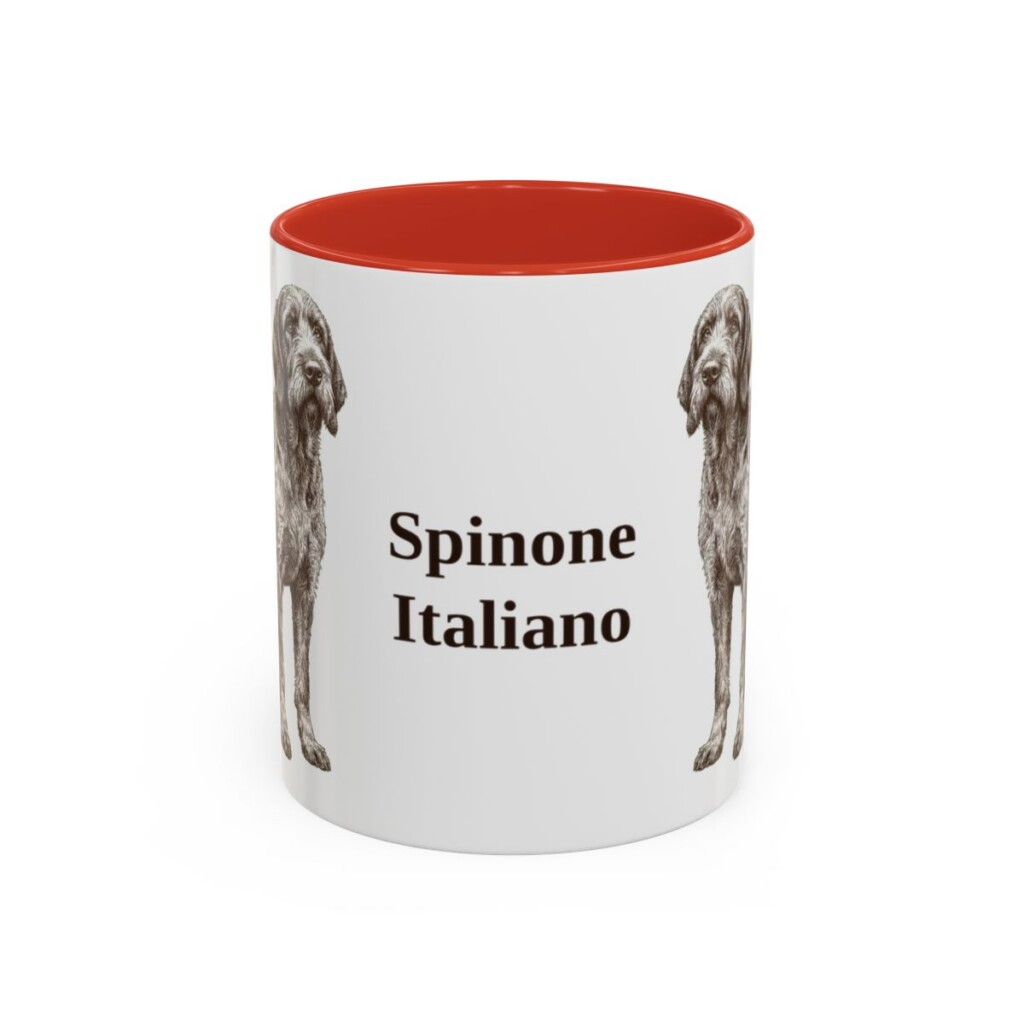 11oz Spinone Italiano Mug, Red, front view