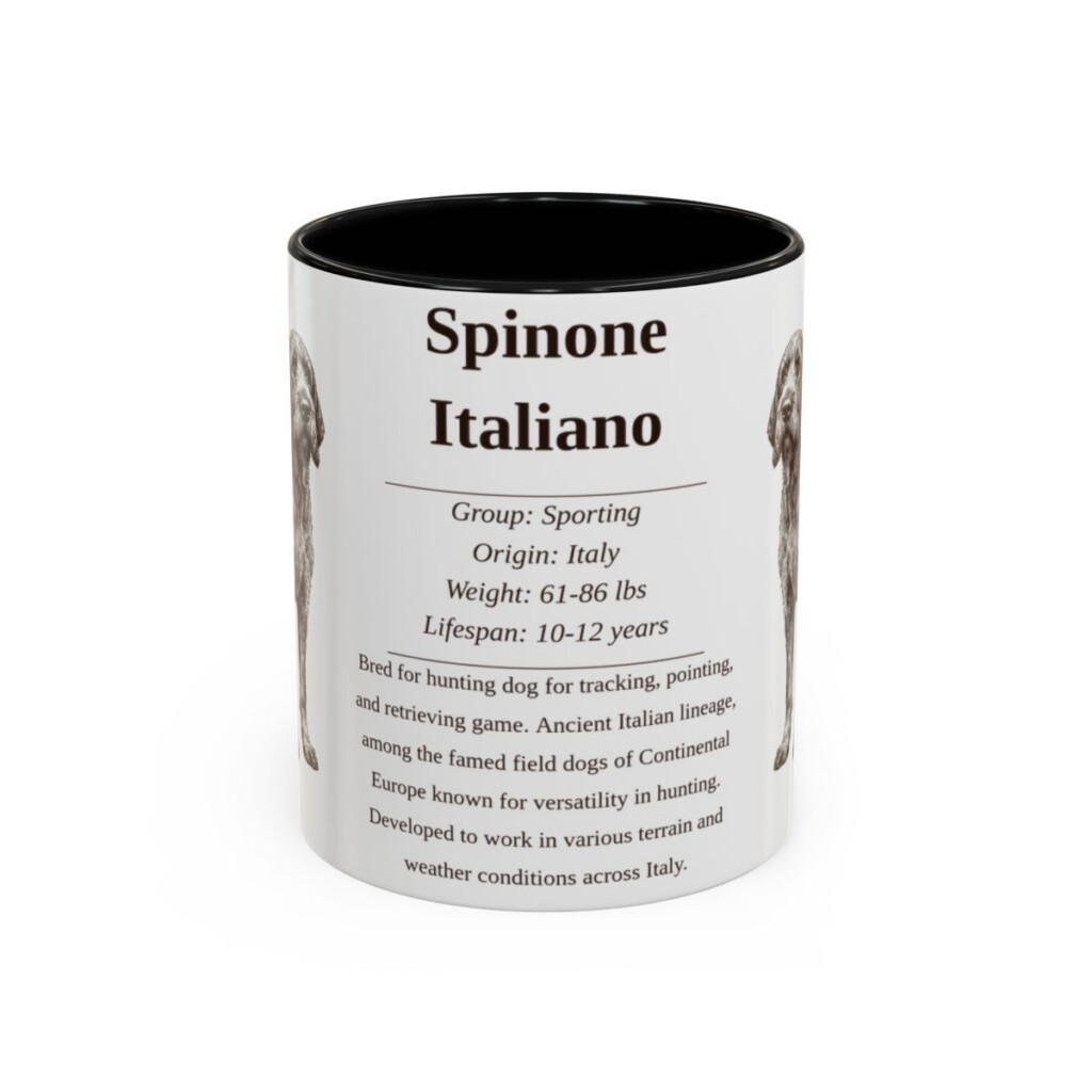 11oz Spinone Italiano Mug, Black, front view