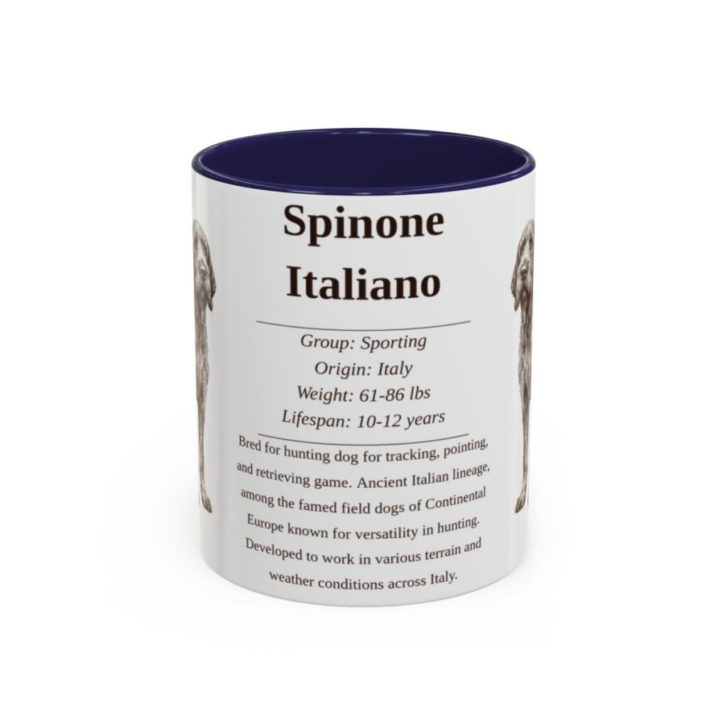 11oz Spinone Italiano Mug, Navy, front view
