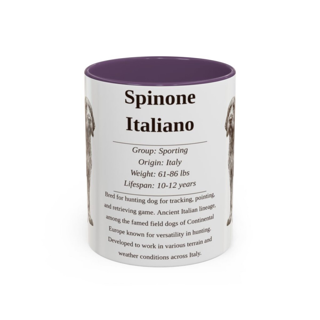 11oz Spinone Italiano Mug, Purple, front view