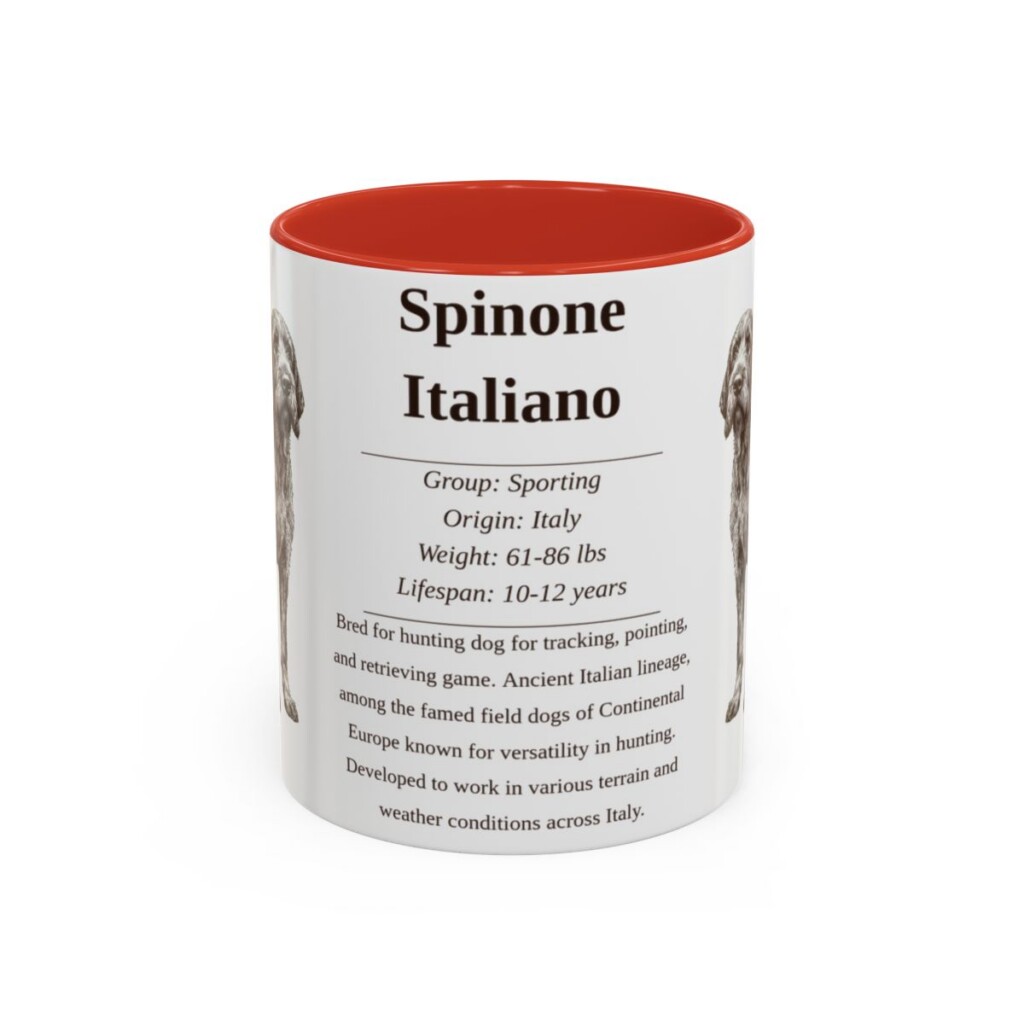 11oz Spinone Italiano Mug, Red, front view