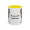 11oz Spinone Italiano Mug, Yellow, front view