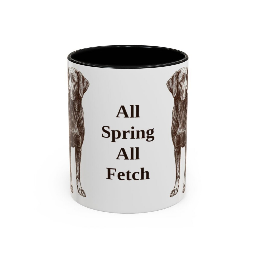 11oz Funny Springador Mug, Black, front view