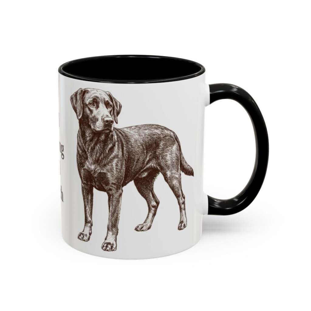 11oz Funny Springador Mug, Black, right side view
