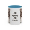 11oz Funny Springador Mug, Light Blue, front view