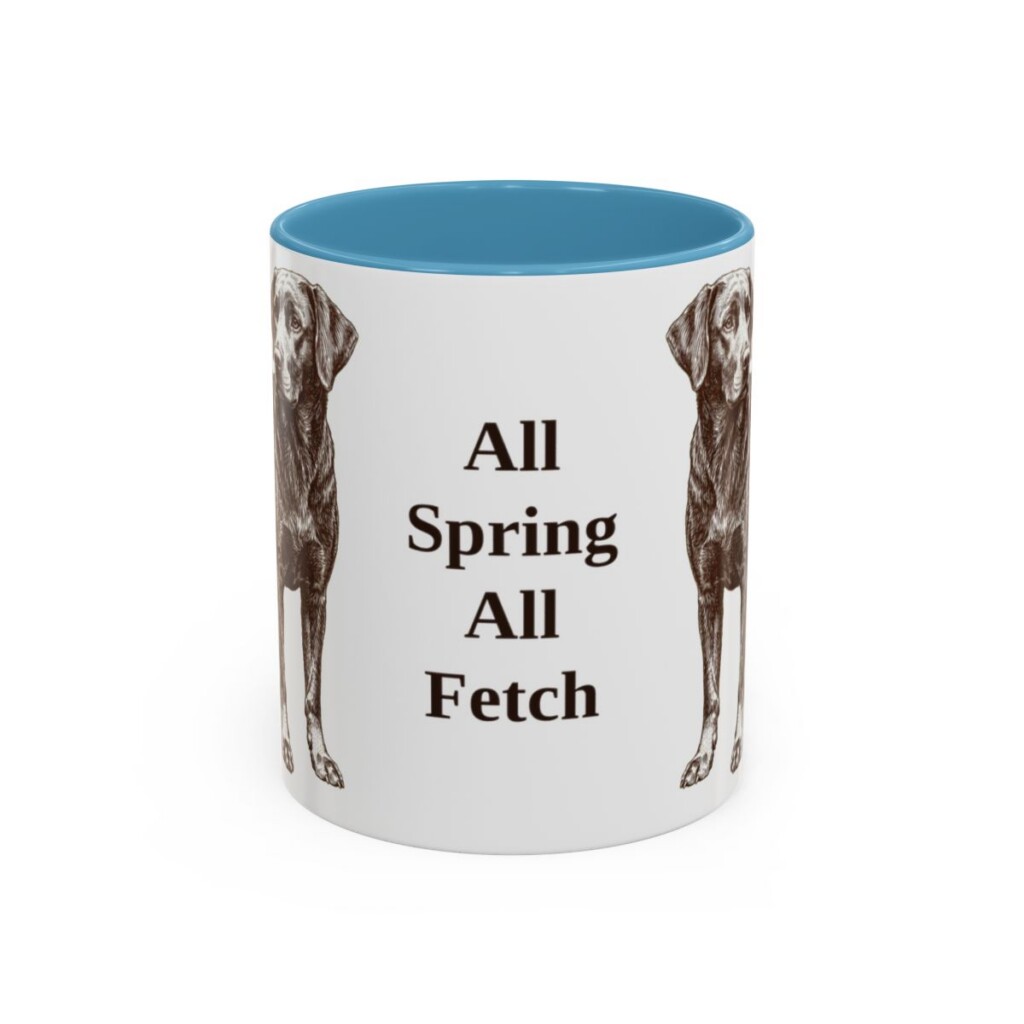 11oz Funny Springador Mug, Light Blue, front view