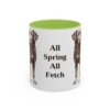 11oz Funny Springador Mug, Light Green, front view