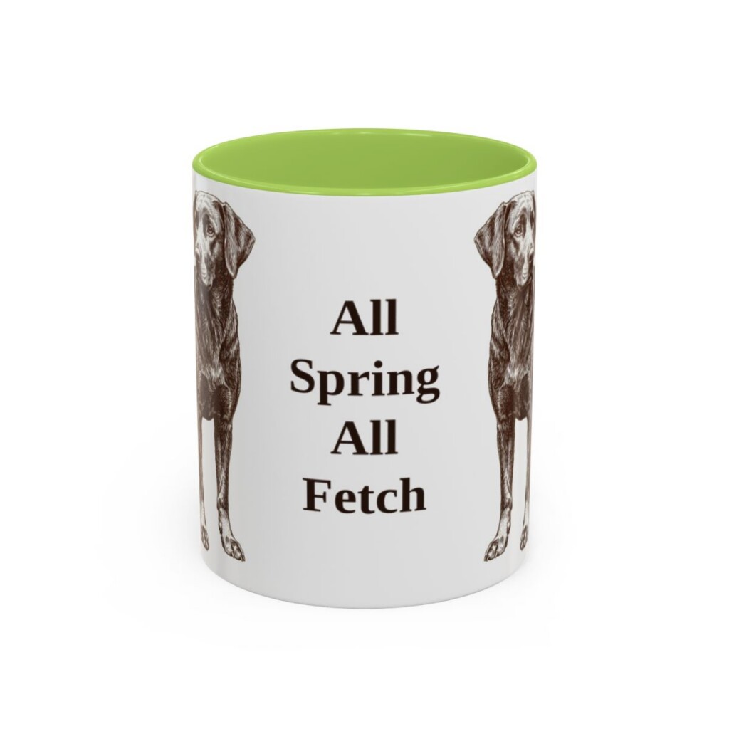11oz Funny Springador Mug, Light Green, front view