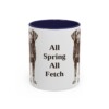 11oz Funny Springador Mug, Navy, front view