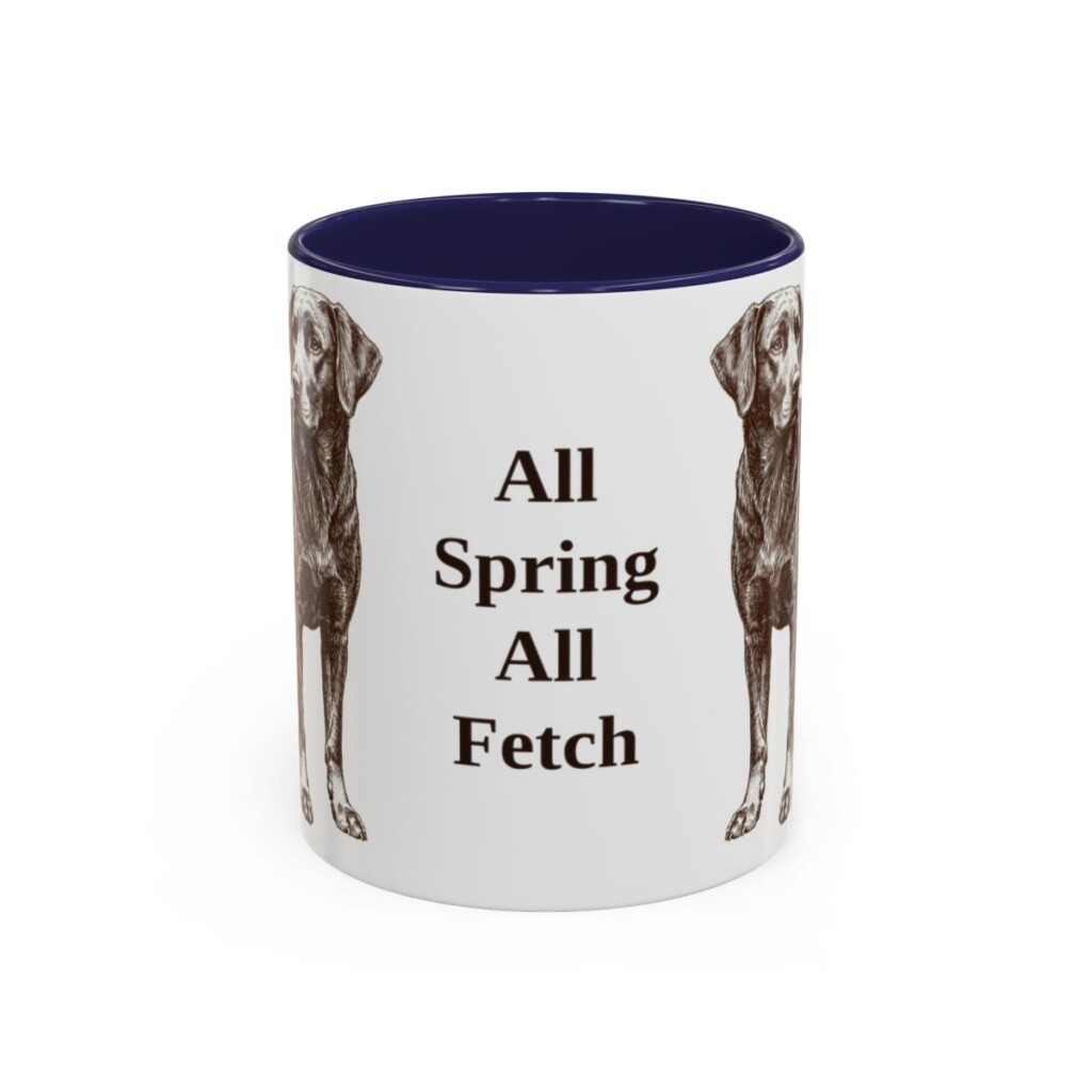 11oz Funny Springador Mug, Navy, front view