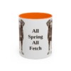11oz Funny Springador Mug, Orange, front view