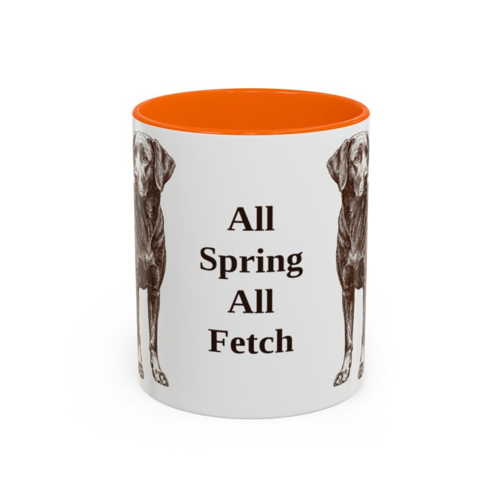 11oz Funny Springador Mug, Orange, front view