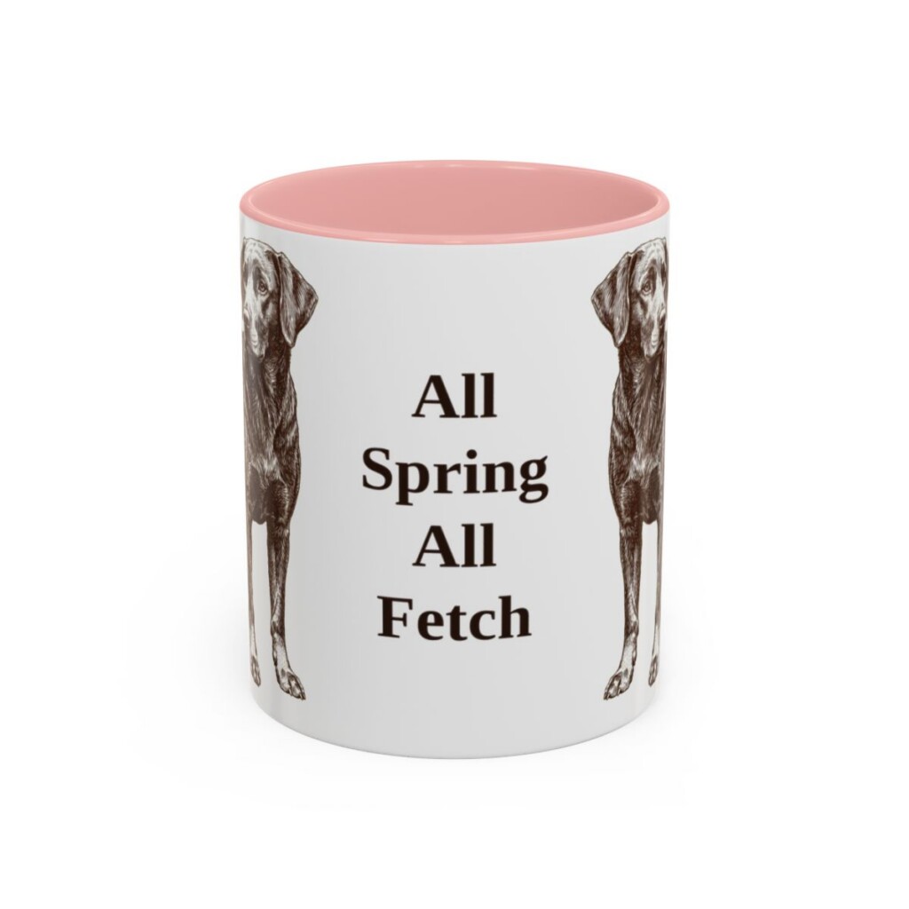 11oz Funny Springador Mug, Pink, front view