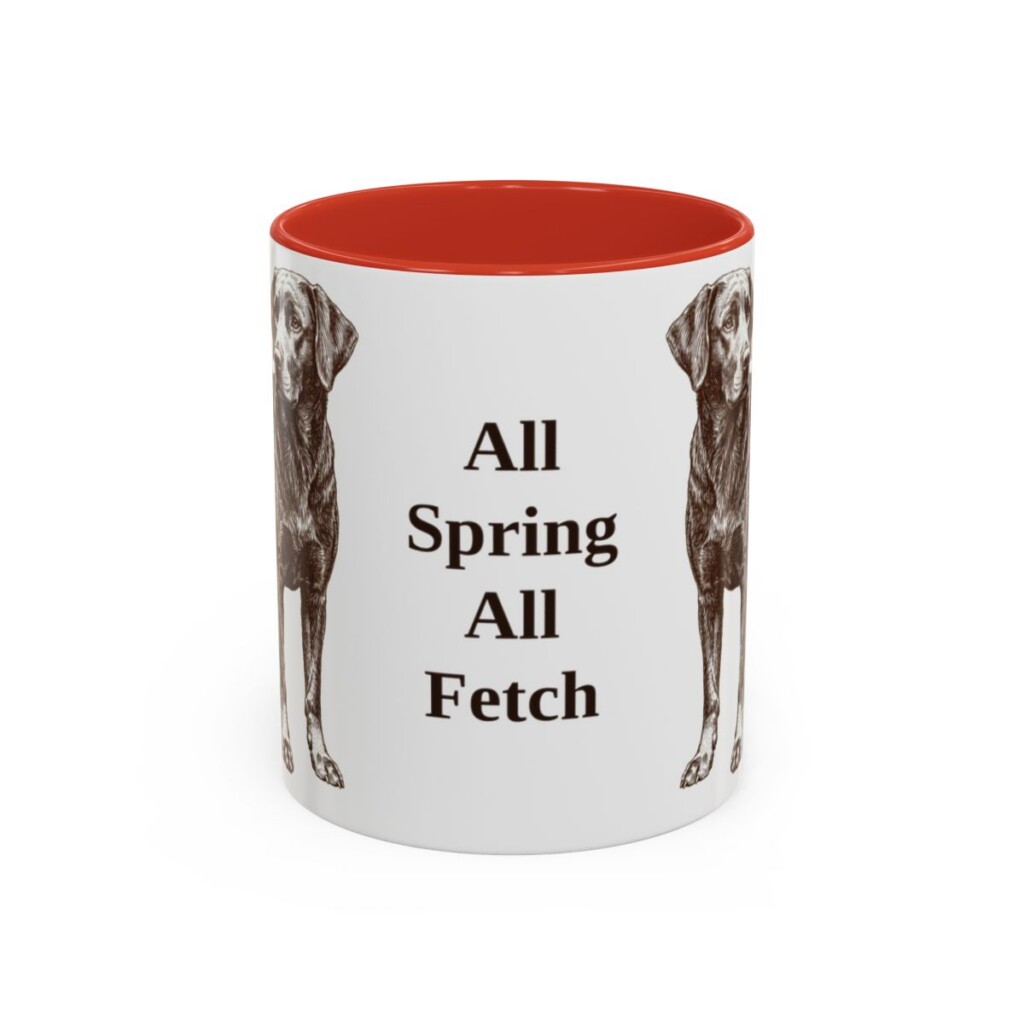 11oz Funny Springador Mug, Red, front view