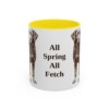 11oz Funny Springador Mug, Yellow, front view