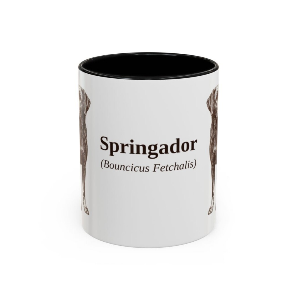 11oz Springador Latin Mug, Black, front view