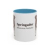 11oz Springador Latin Mug, Light Blue, front view