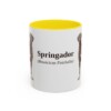 11oz Springador Latin Mug, Yellow, front view