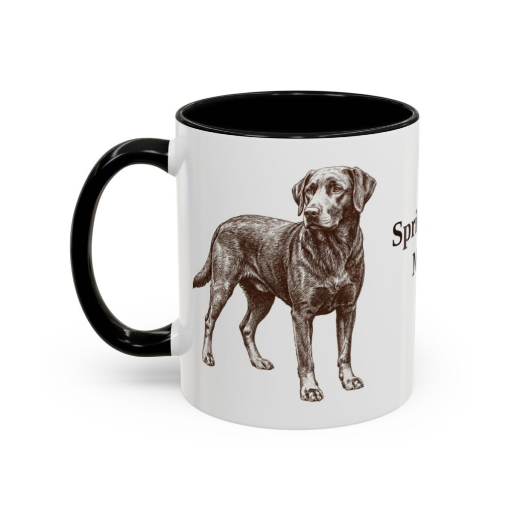 11oz Springador Dog Mom Mug, Black, left side view
